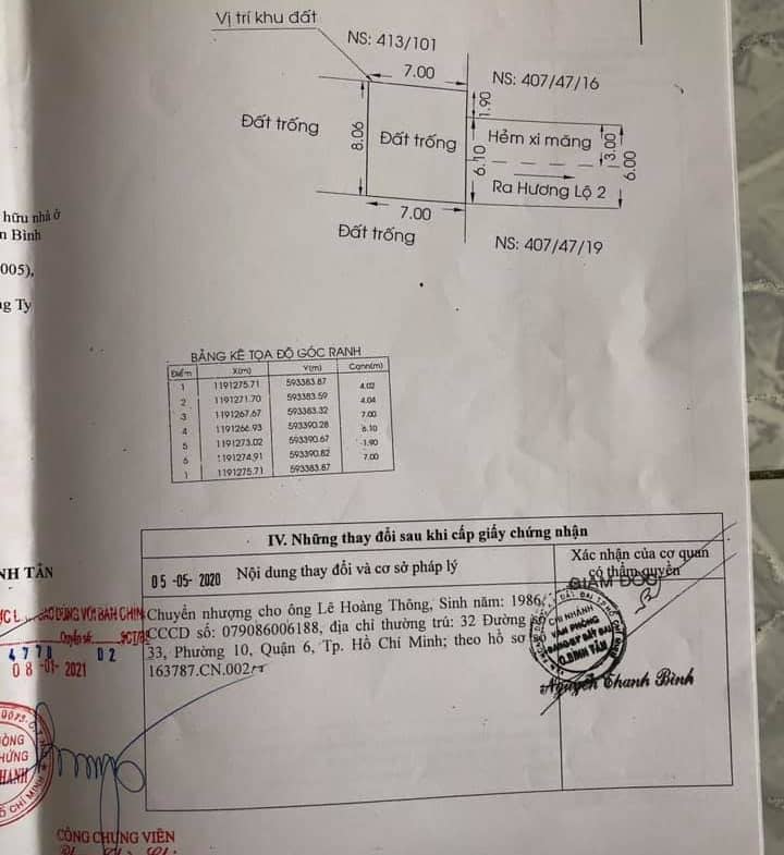 Bán nhà ngang 8m 5 tấm 704/47/ Hương lộ 2, ra ngay 413 Lê Văn Quới