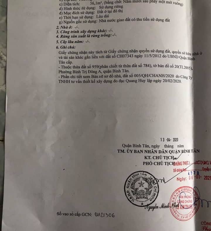 Bán nhà ngang 8m 5 tấm 704/47/ Hương lộ 2, ra ngay 413 Lê Văn Quới