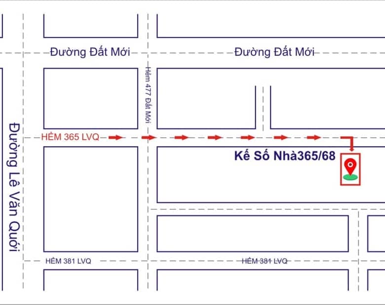 Vị trí đất 365/68 Lê Văn Quới