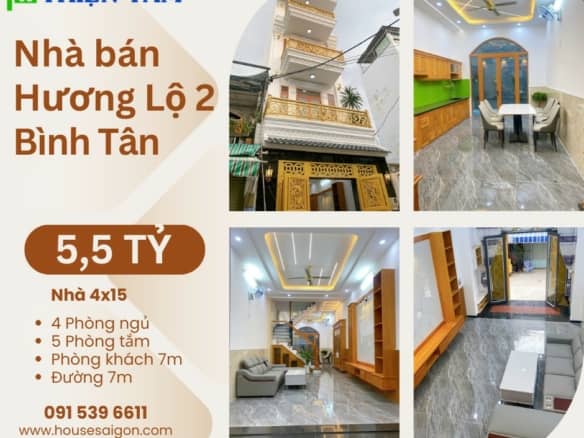 Nhà hẻm Hương Lộ 2 p. Bình Trị Đông 4x15 4 tầng 4 phòng 10 nha huong lo 2 6 re