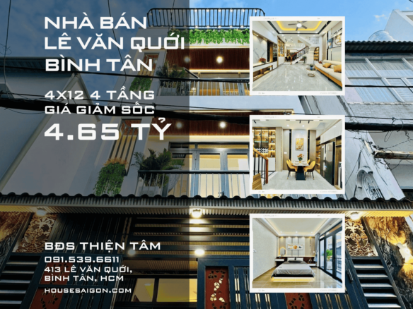 Bán Nhà Hẻm Lê Văn Quới, Bình Tân - Diện Tích 4x12m, Xây 4 Tầng, 4 Phòng Ngủ 4 le van quoi binh tan 4x12 4 tang 4 ty 7
